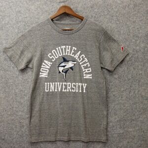 Nova Southeastern University T Shirt Womens M Gray Sharks Logo Alumni LEAGUE 91